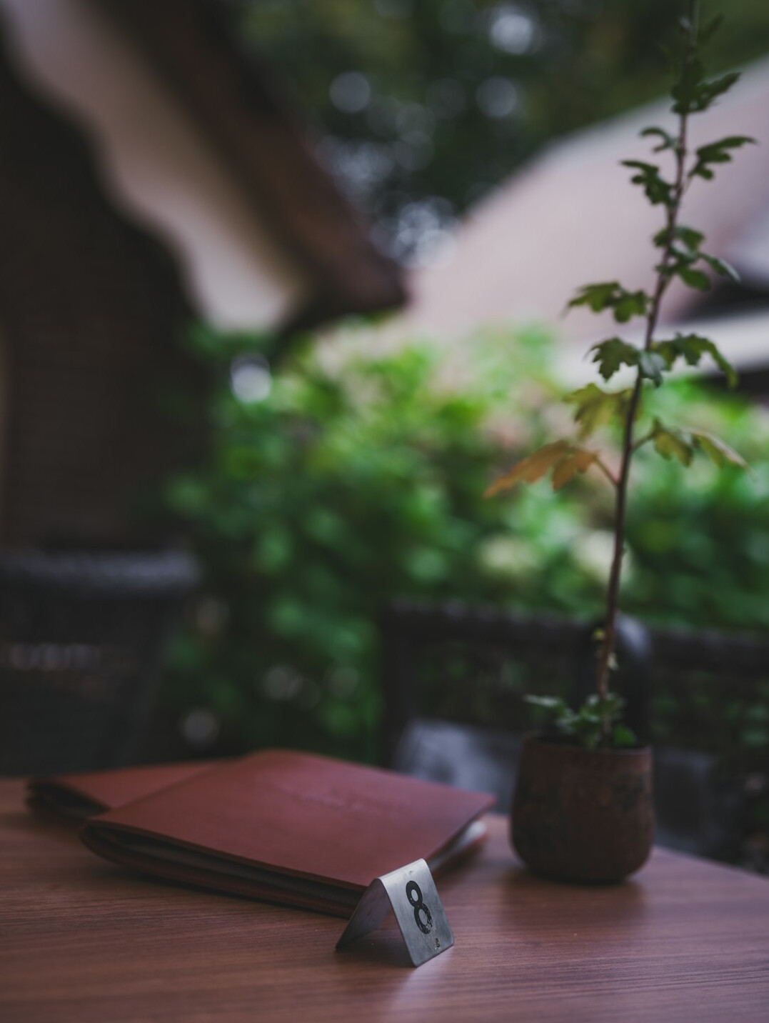 mystery book on wooden table